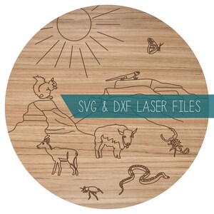 Clipart animaux du désert - fichier de découpe Laser numérique SVG / / écureuil papillon lézard cerf bison scorpion scarabée serpent