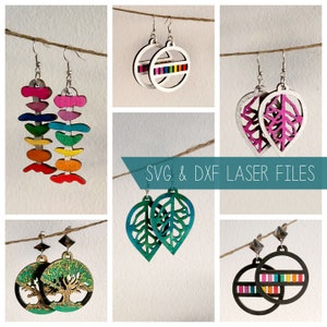 SVG Laser Earring Set // Chakra Holistic Energy Healing Earrings for Hippies // Laser Cut File // Pattern glowforge cricut