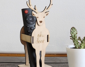Funny Remote Control Holder "Oh Deer" // Laser Cut File SVG (Digital Download)