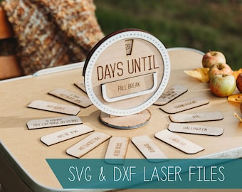 Teacher Gift Calendar Countdown //  Laser SVG Cut File // School Gift // Holiday Calendar // pattern glowforge cricut