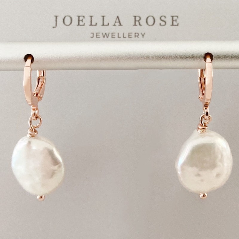 Rose Gold Pearl Earrings Etsy — free download