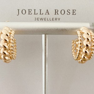18K Gold Twisted Hoop Earrings, 18K Gold Earrings, Minimalist, Everyday Earrings, Gift for Her