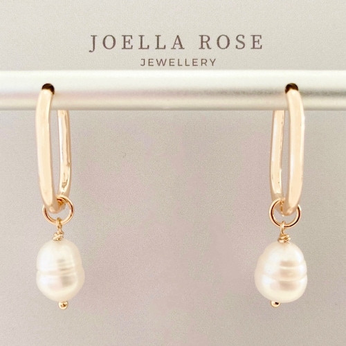 18K Gold Flower Pearl Drop Earrings Gold Filled Baroque Etsy