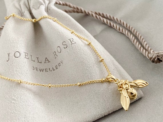 14k Gold Bee Pendant Chain Gold Filled Satellite Chain Gift
