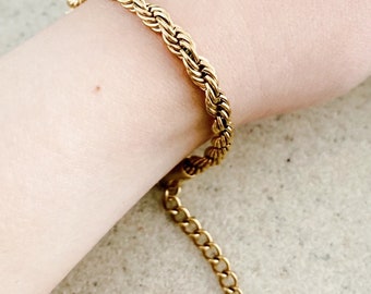 Pulsera Gruesa De Oro De 18 Quilates, Pulsera De Eslabones Omega, Pulsera Chapada En Oro De 5 Mm Para Ella, Pulsera De Eslabones Dorados, Pulsera Gruesa De Oro, Pulsera Para Mujer - España