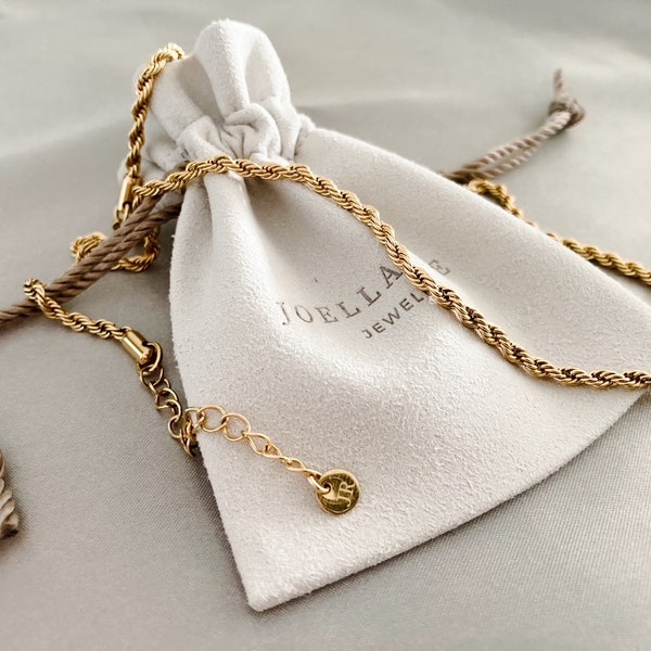 18K Gold, Rope Chain Necklace, Stacking Necklace, Everday Necklace