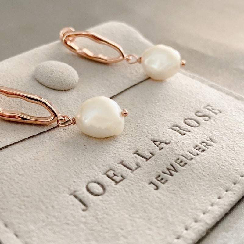 Rose Gold Pearl Earrings Etsy — free download