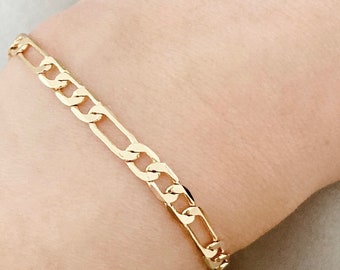 14K Gold Figaro Chain Bracelet, Gold Filled Bracelet, Dainty Gold Bracelet, Gift for Her