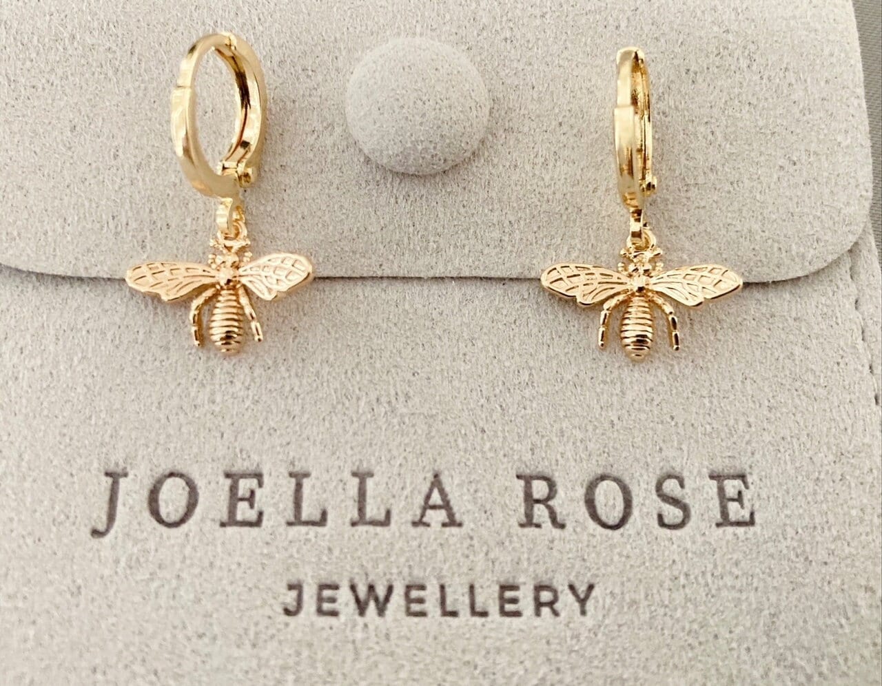 Gold bee hoop earrings store