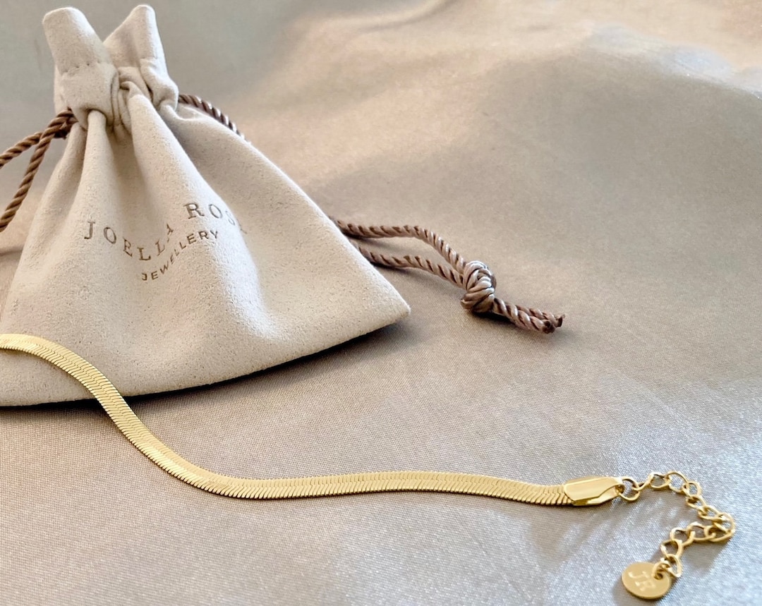 14K Gold Flat Snake Chain Bracelet Herringbone Bracelet Etsy UK