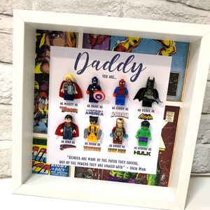 Personalised Daddy/Dad Superhero Box Frame, Personalised Frame for Him, Birthday Gifts for Him, Father's Day Gifts, Gifts from Daughter