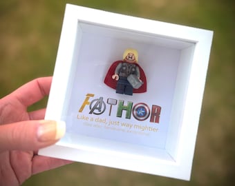 Personalized Superhero Box Frame, Superhero Comic Dad Birthday Gift