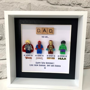 Personalisierter Papa / Papa Superheld Box Rahmen, personalisierter Rahmen für ihn, Geburtstagsgeschenke für ihn, Vatertagsgeschenke, Geschenke von der Tochter Bild 4