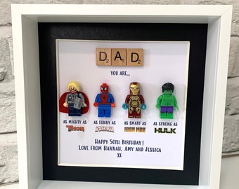 Personalised Daddy/Dad Superhero Box Frame, Personalised Frame for Him, Birthday Gifts for Him, Father's Day Gifts, Gifts from Daughter