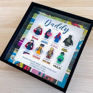 Personalized Superhero Dad Frame, Comic Book Dad Gift, Father's Day Custom Frame