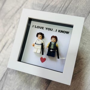 「I love you I know スターウォーズ」ギフト、彼へのパーソナライズギフト、カップルギフト、彼女へのガールフレンドギフト、カスタム婚約写真フレームギフト