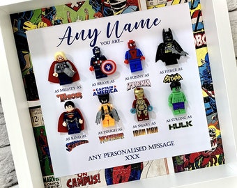 Personalised Daddy Gift Dad Superhero Box Frame Personalised Gift for Him Birthday Gifts for Him Father&#39;s Day Gifts Gifts from Daughter