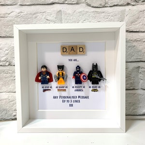 Personalisierter Papa / Papa Superheld Box Rahmen, personalisierter Rahmen für ihn, Geburtstagsgeschenke für ihn, Vatertagsgeschenke, Geschenke von der Tochter Bild 5