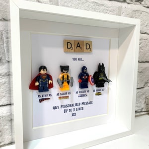 Personalisierter Papa / Papa Superheld Box Rahmen, personalisierter Rahmen für ihn, Geburtstagsgeschenke für ihn, Vatertagsgeschenke, Geschenke von der Tochter Bild 9