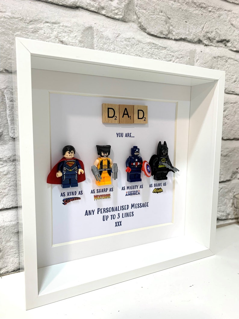 Personalisierter Papa / Papa Superheld Box Rahmen, personalisierter Rahmen für ihn, Geburtstagsgeschenke für ihn, Vatertagsgeschenke, Geschenke von der Tochter Bild 9