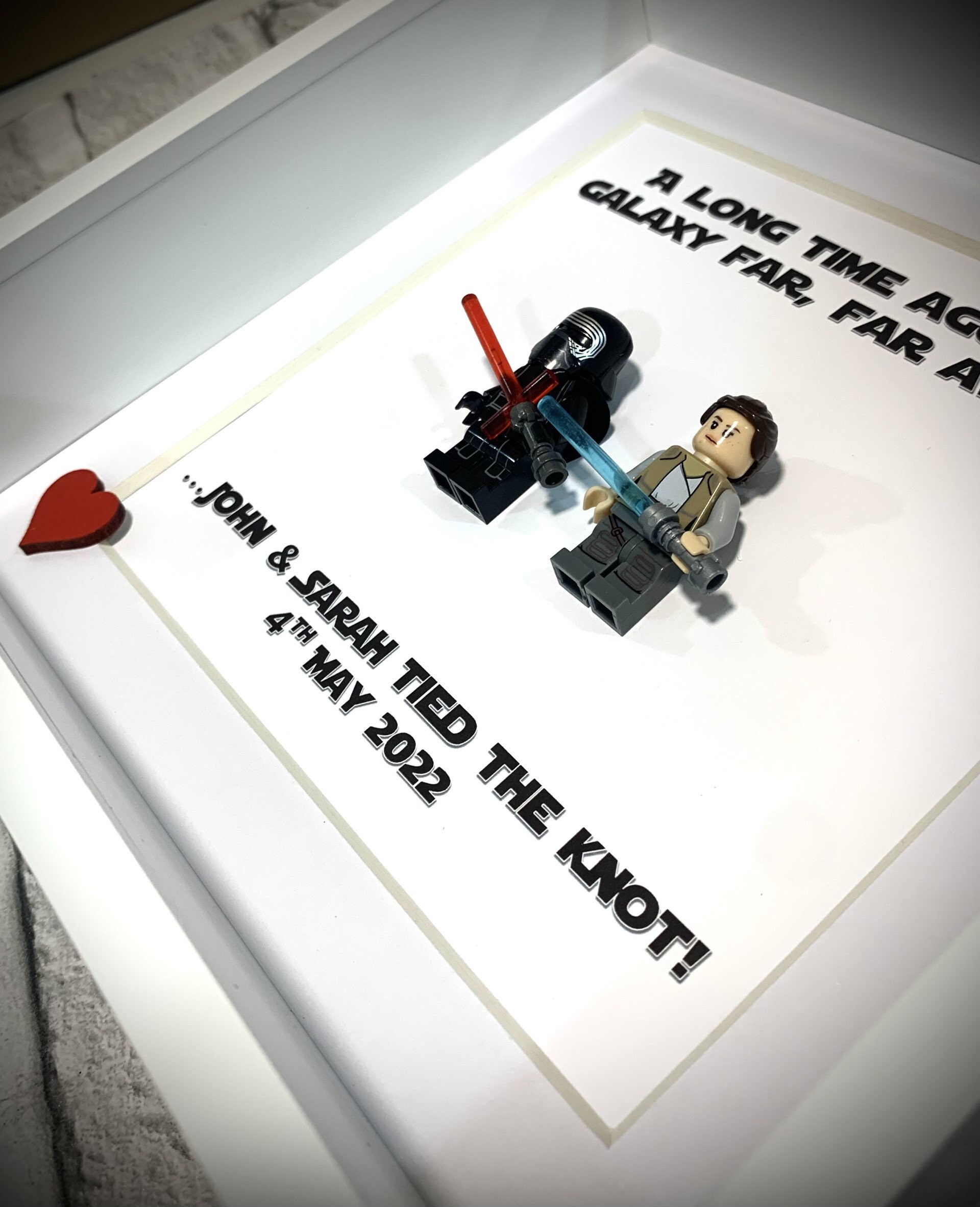 Personalized Star Wars Deep Picture Frame – Valentine's Gift For Him, Wooden 25cm