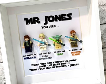 Personalized Star Wars Minifigure Frame - Teacher Thank You Gift