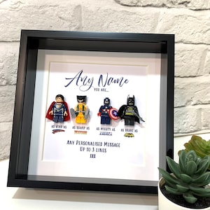 Personalised Papa/Dad Superhero Box Frame, Personalised Frame for Him, Birthday Gifts for Him, Father's Day Gifts, Gifts from Daughter image 8