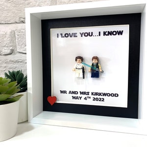 Einzigartige Geschenke für Paare, Hochzeitsjubiläumsgeschenke für Star Wars Fan, personalisierte Jahrestagsgeschenke, Ich liebe dich, ich weiß Rahmen