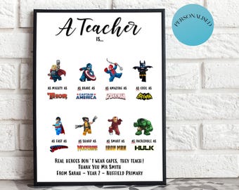 Teacher Appreciation Gifts, Graduation Gift, End of Year Thank You Teacher Personalised Print