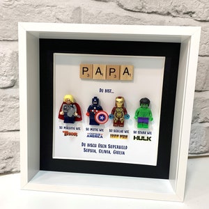 Personalisierter Papa / Papa Superheld Box Rahmen, personalisierter Rahmen für ihn, Geburtstagsgeschenke für ihn, Vatertagsgeschenke, Geschenke von der Tochter Bild 3