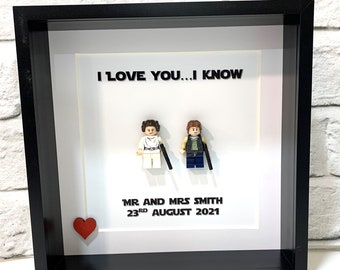 Cornice personalizzata con minifigure di Star Wars - Regalo per matrimonio o anniversario