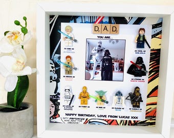 Cornice personalizzata per minifigure di Star Wars, regalo di compleanno per papà