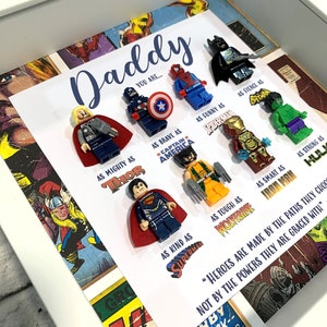 Personalised Daddy/Dad Superhero Box Frame, Personalised Frame for Him, Birthday Gifts for Him, Father's Day Gifts, Gifts from Daughter