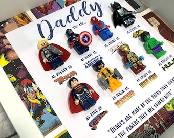 Personalisierter Daddy / Dad Superhero Box Rahmen, personalisierter Rahmen für ihn, Geburtstagsgeschenke für ihn, Vatertagsgeschenke, Geschenke von der Tochter