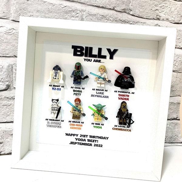 Cadre personnalisé pour figurine Star Wars, cadeau d'anniversaire pour papa