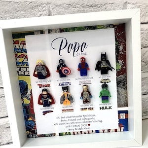 Gepersonaliseerde papacadeaus, superheldcadeau, schaduwdoos frame cadeau, aangepast frame voor hem, verjaardagscadeaus voor hem, kerstcadeaus voor papa