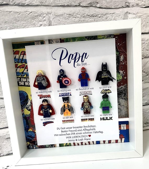Personalised Daddy Gifts, Superhero Gift, Shadow Box Frame Gift, Customised Frame for Him, Birthday Gifts for Him, Christmas Gifts for Dad