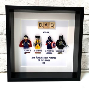 Personalisierter Papa / Papa Superheld Box Rahmen, personalisierter Rahmen für ihn, Geburtstagsgeschenke für ihn, Vatertagsgeschenke, Geschenke von der Tochter Bild 6