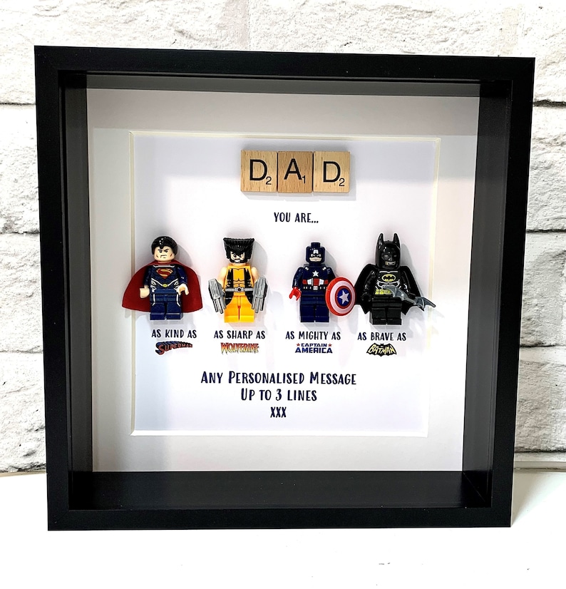 Personalisierter Papa / Papa Superheld Box Rahmen, personalisierter Rahmen für ihn, Geburtstagsgeschenke für ihn, Vatertagsgeschenke, Geschenke von der Tochter Bild 6