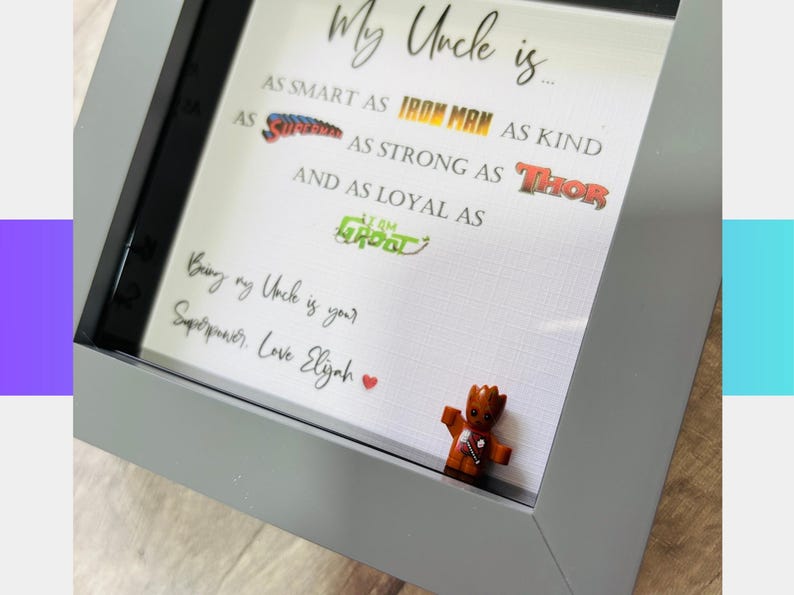 Loyal Frame Personalized Uncle Superhero Minifigure Frame, Birthday Gift - Etsy