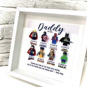 Gepersonaliseerde papa/vader superheld boxlijst, gepersonaliseerde lijst voor hem, verjaardagscadeaus voor hem, Vaderdagcadeaus, cadeaus van dochter