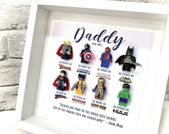 Personalised Daddy/Dad Superhero Box Frame, Personalised Frame for Him, Birthday Gifts for Him, Father's Day Gifts, Gifts from Daughter