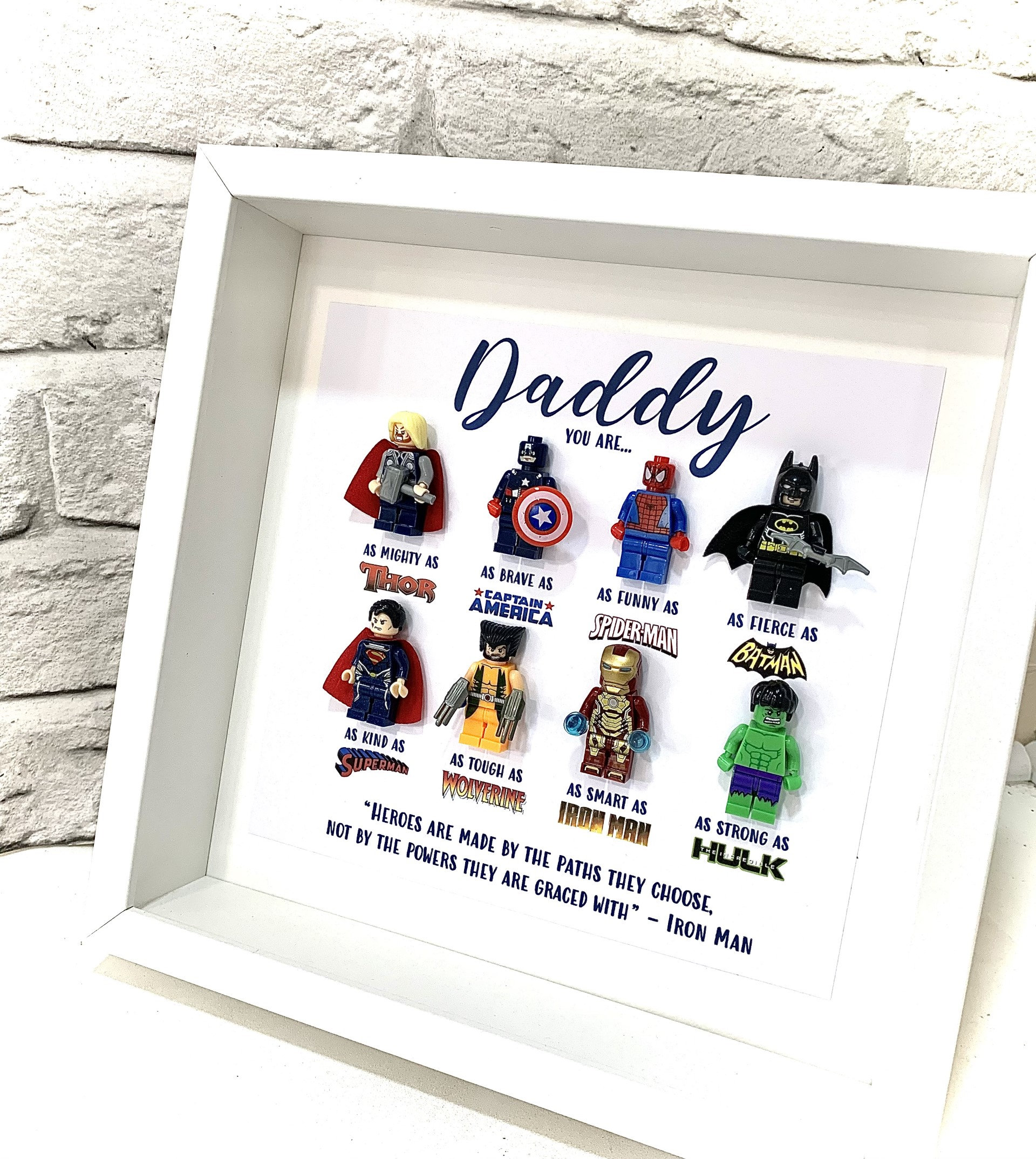 Personalised Daddy/Dad Superhero Box Frame, Personalised Frame for Him, Birthday Gifts for Him, Father's Day Gifts, Gifts from Daughter