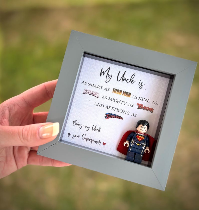 Personalised Brother Superhero Box Frame, Personalised Frame for Him