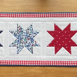 Red, White and Blue Patriotic Quilted Table Runner