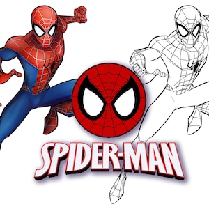 SVG Spider-man per stampa Cricut Spidey Spiderman SVG colore bianco e nero