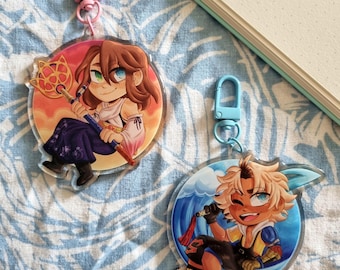 Final Fantasy X - Tidus and Yuna 3 inch Acrylic Charms and Stickers