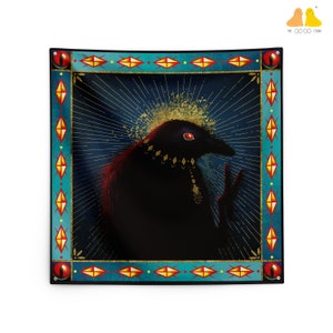 Shadow Night Raven Reading Cloth （Blau) Designer Karte inklusive