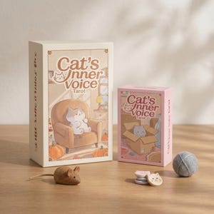 Cat’s Inner Voice Tarot Deck, Hand Drawn Cat Communication Gift for Cat Lovers image 1