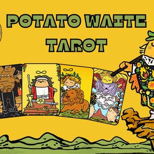 Potato Waite-tarotdeck - tarotkaarten in mangastijl - Collector's Edition voor waarzeggerij, zwart kernpapier - uniek leuk cadeau